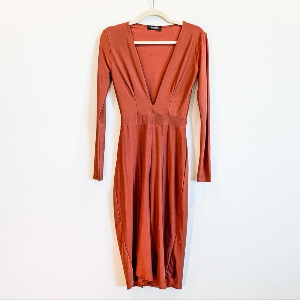 Missguided Burnt Orange Wide Leg Jumpsuit 4